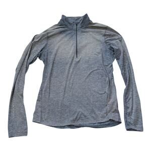 Nike Quarter Zip Top - Light Gray - Medium - Long Sleeve, Thumb Holes - Like New